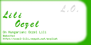 lili oczel business card